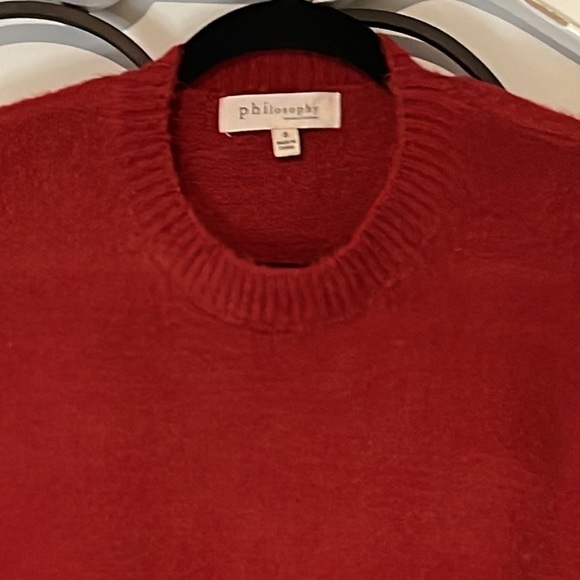 PHILOSOPHY REPUBLIC  SCOOP NECK SWEATER RED SIZE SMALL - Picture 2 of 8